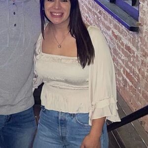 Mustard Seed Cinched Bell Sleeve Top!